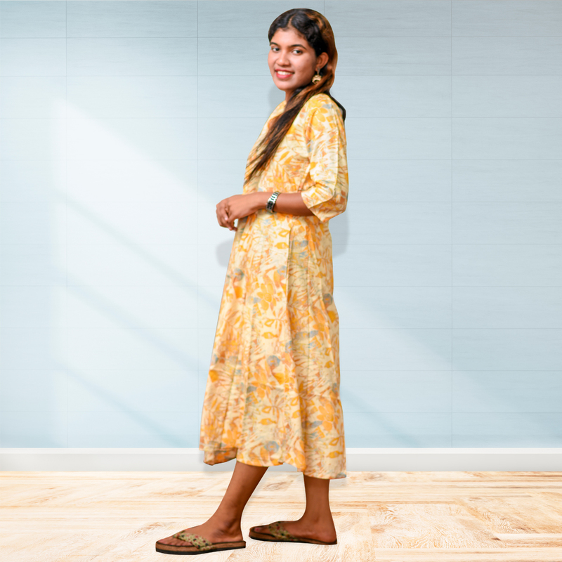 Zara Foil Printed Flayer Top – Sunshine Breeze