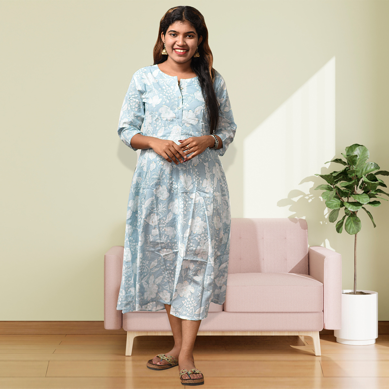 Zara Foil Printed Flayer Top – Sky Serenity Zara Foil Printed Flayer Top – Sky Serenity