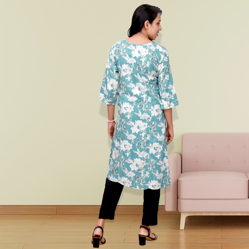 Princess feeling foil Printed Mint Green Floral Top Princess feeling foil Printed Mint Green Floral Top
