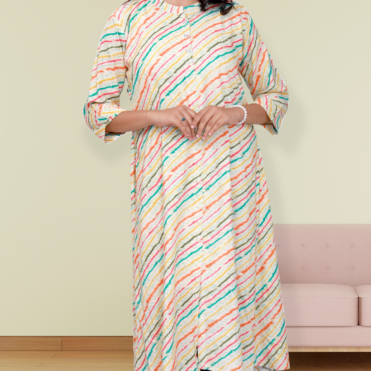 Zahari Striped Dress - Rainbow Stripes Zahari Striped Dress - Rainbow Stripes
