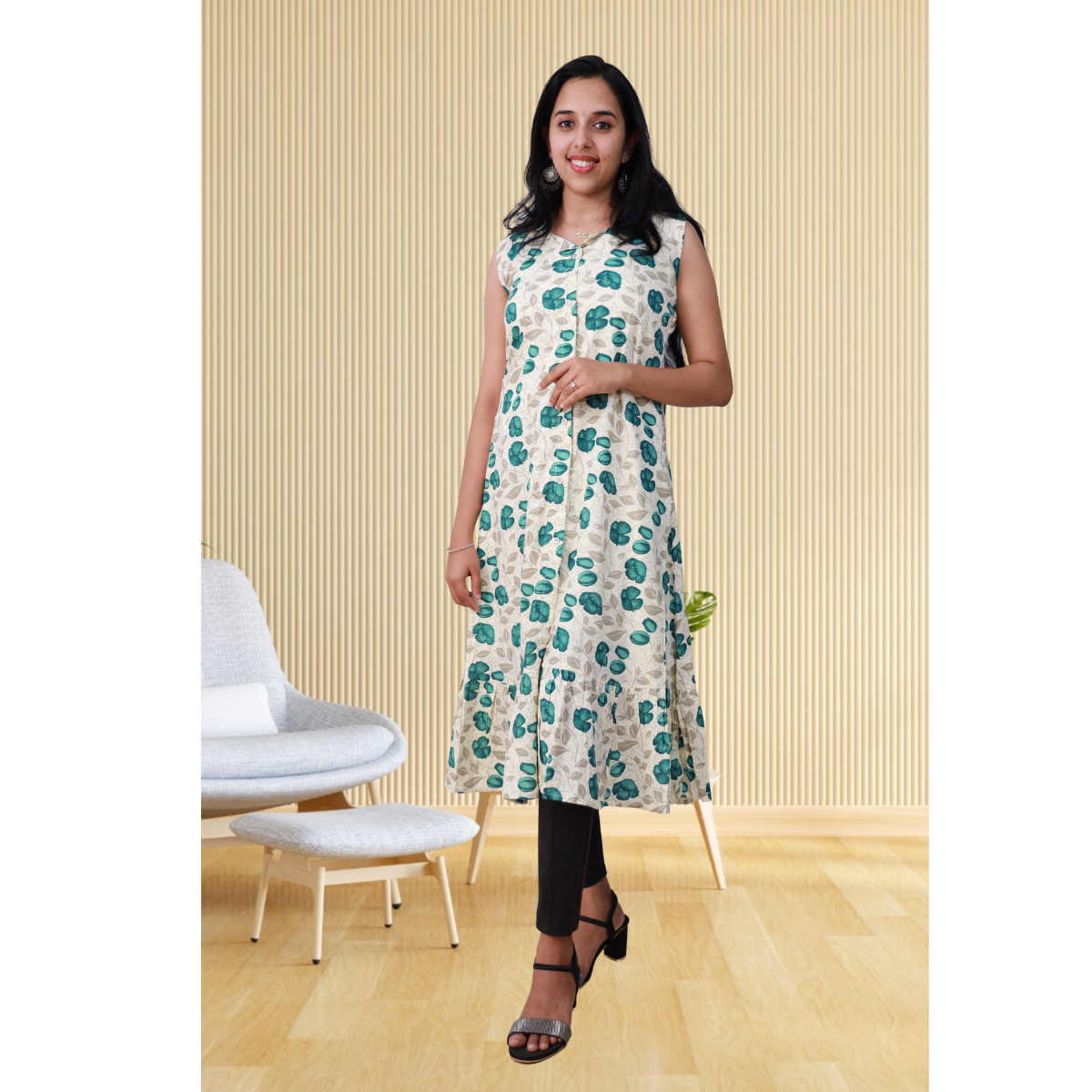 Shiya Sleeveless Indigo Blue Print Shiya Sleeveless Indigo Blue Print
