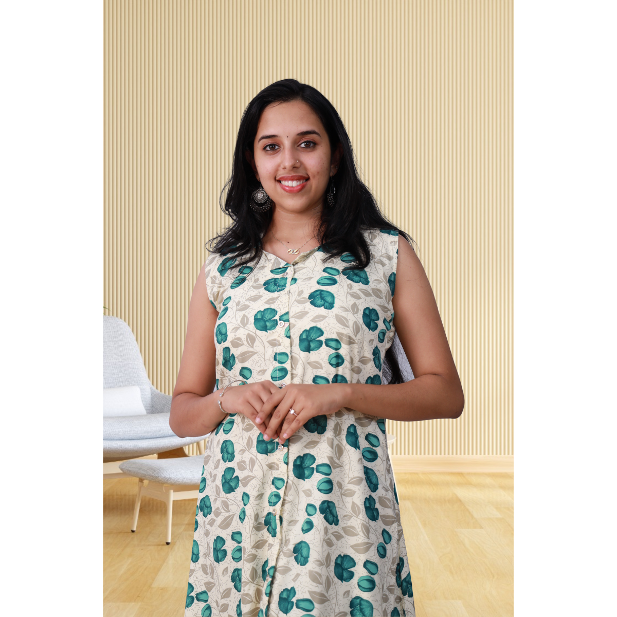 Shiya Sleeveless Indigo Blue Print Shiya Sleeveless Indigo Blue Print