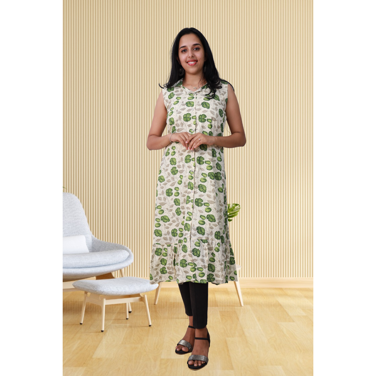Shiya Sleeveless Green Print Shiya Sleeveless Green Print
