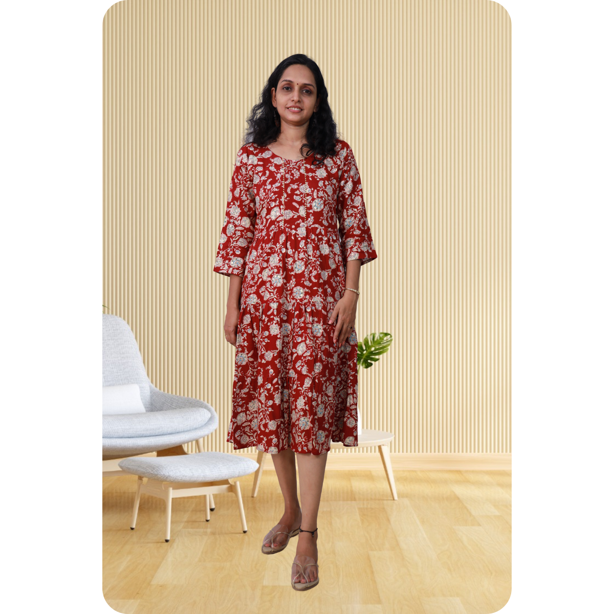 Kripa White and Red Frill Top Kripa White and Red Frill Top