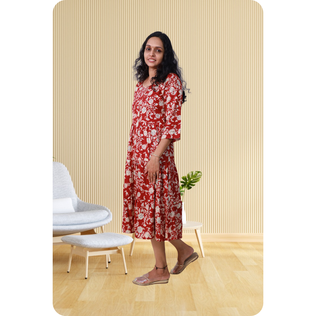 Kripa White and Red Frill Top Kripa White and Red Frill Top