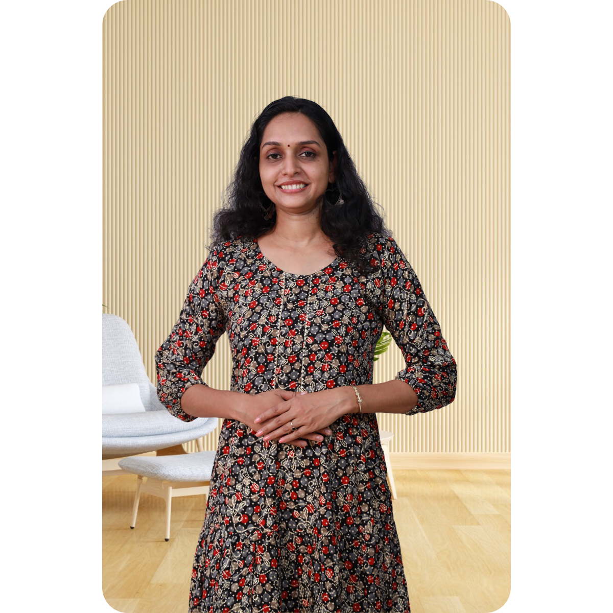 Kripa Black and Red Dot Print Frill top Kripa Black and Red Dot Print Frill top