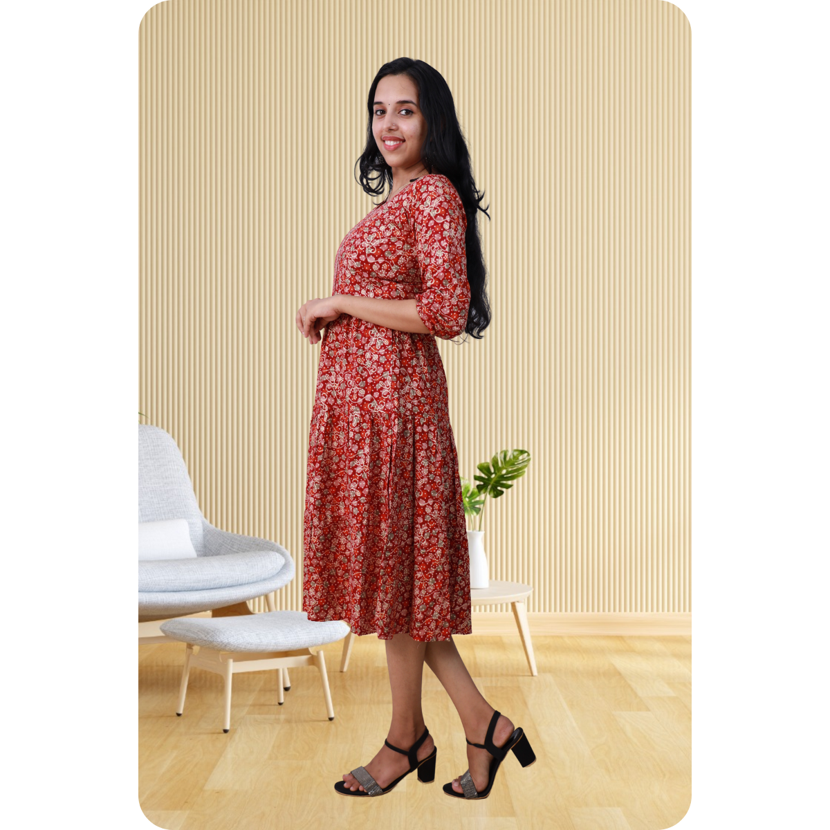 Kripa White and Red Dot Print Frill Top Kripa White and Red Dot Print Frill Top