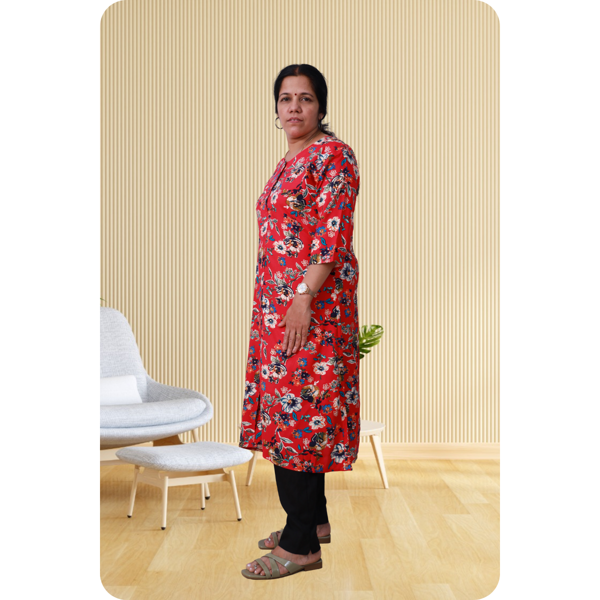 Jasmine Side Slited Pink Printed Top Jasmine Side Slited Pink Printed Top