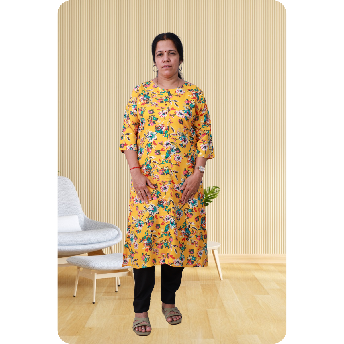 Jasmine Side Slited Yellow Printed Top Jasmine Side Slited Yellow Printed Top