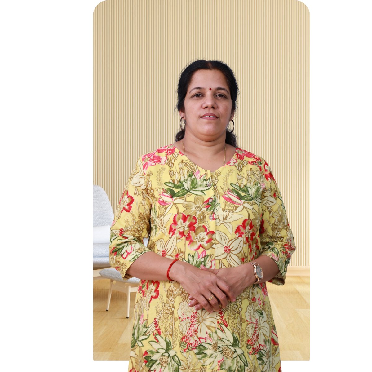Ahalya Foil Printed Yellow & Pink Flower Print Ahalya Foil Printed Yellow & Pink Flower Print
