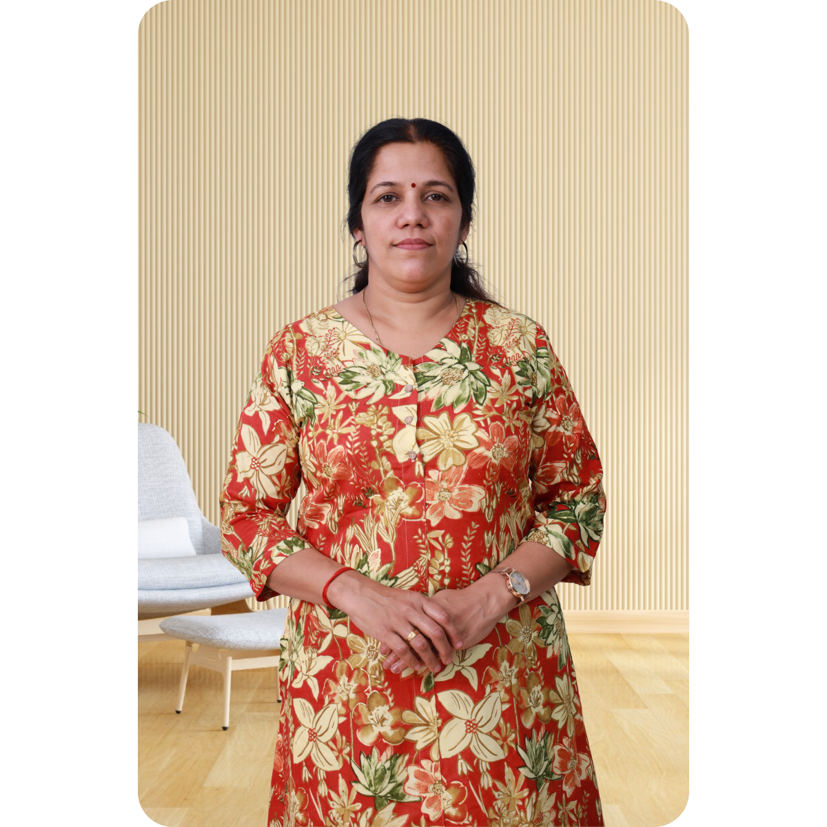 Ahalya foil printed Red & yellow Flower print Ahalya foil printed Red & yellow Flower print