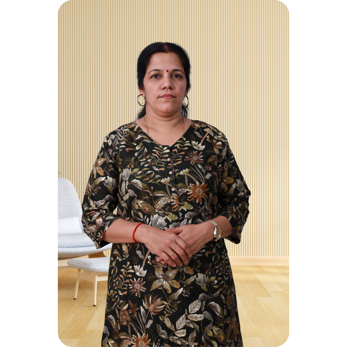 Ahalya Foil Printed Dark green Flower Print Ahalya Foil Printed Dark green Flower Print