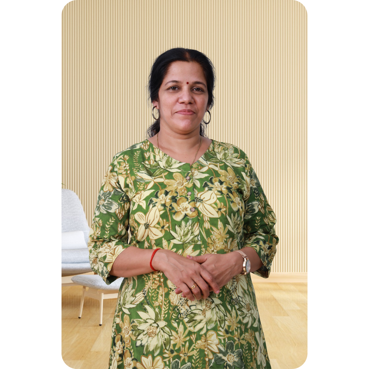 Ahalya Foil printed Green Flower Print Ahalya Foil printed Green Flower Print