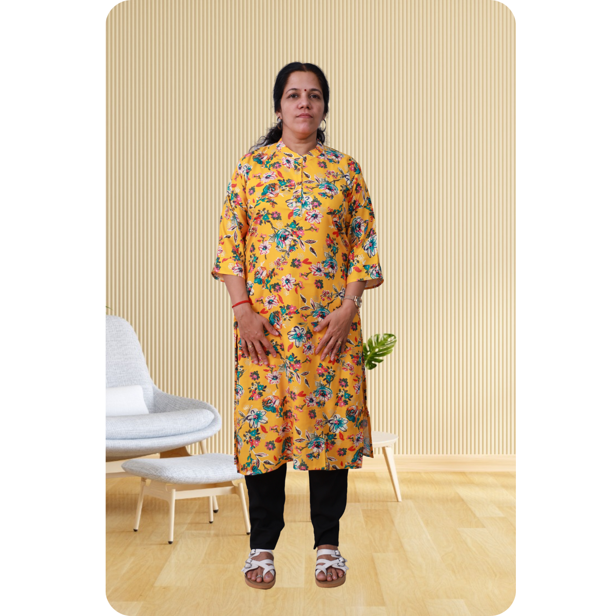 Jasmine Side Slited Yellow shaded Top Jasmine Side Slited Yellow shaded Top