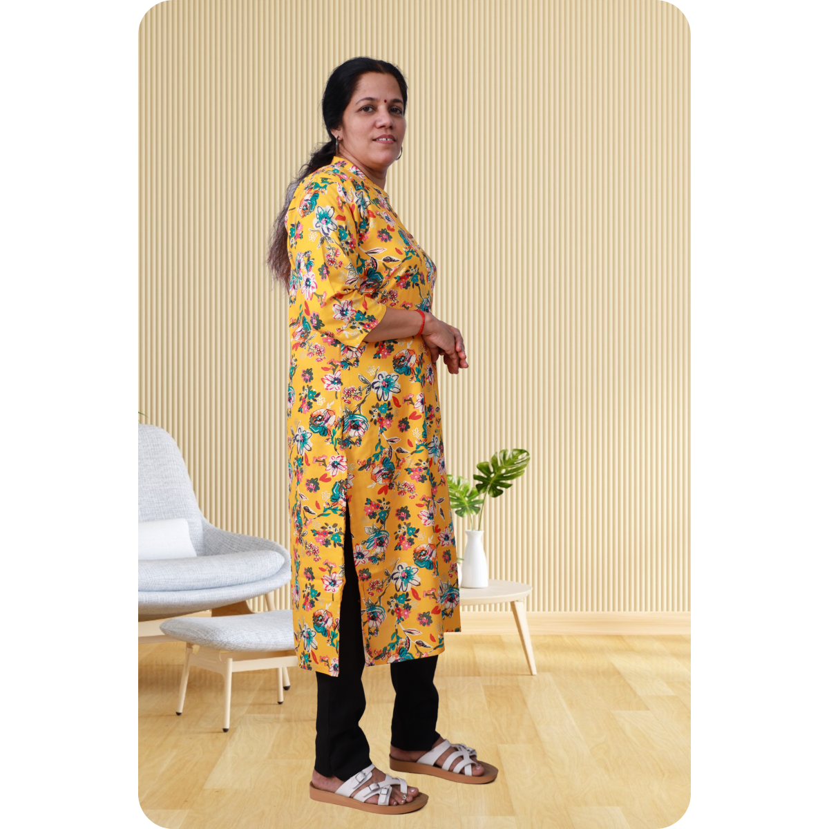 Jasmine Side Slited Yellow shaded Top Jasmine Side Slited Yellow shaded Top