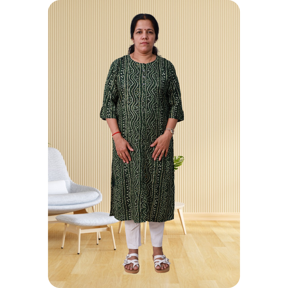 Jasmine Side Slited Green Shaded Top Jasmine Side Slited Green Shaded Top