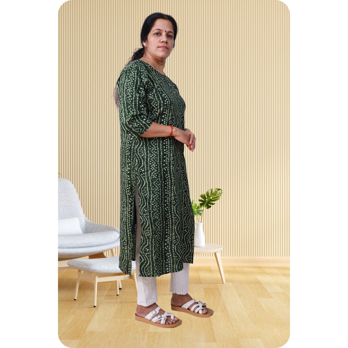 Jasmine Side Slited Green Shaded Top Jasmine Side Slited Green Shaded Top
