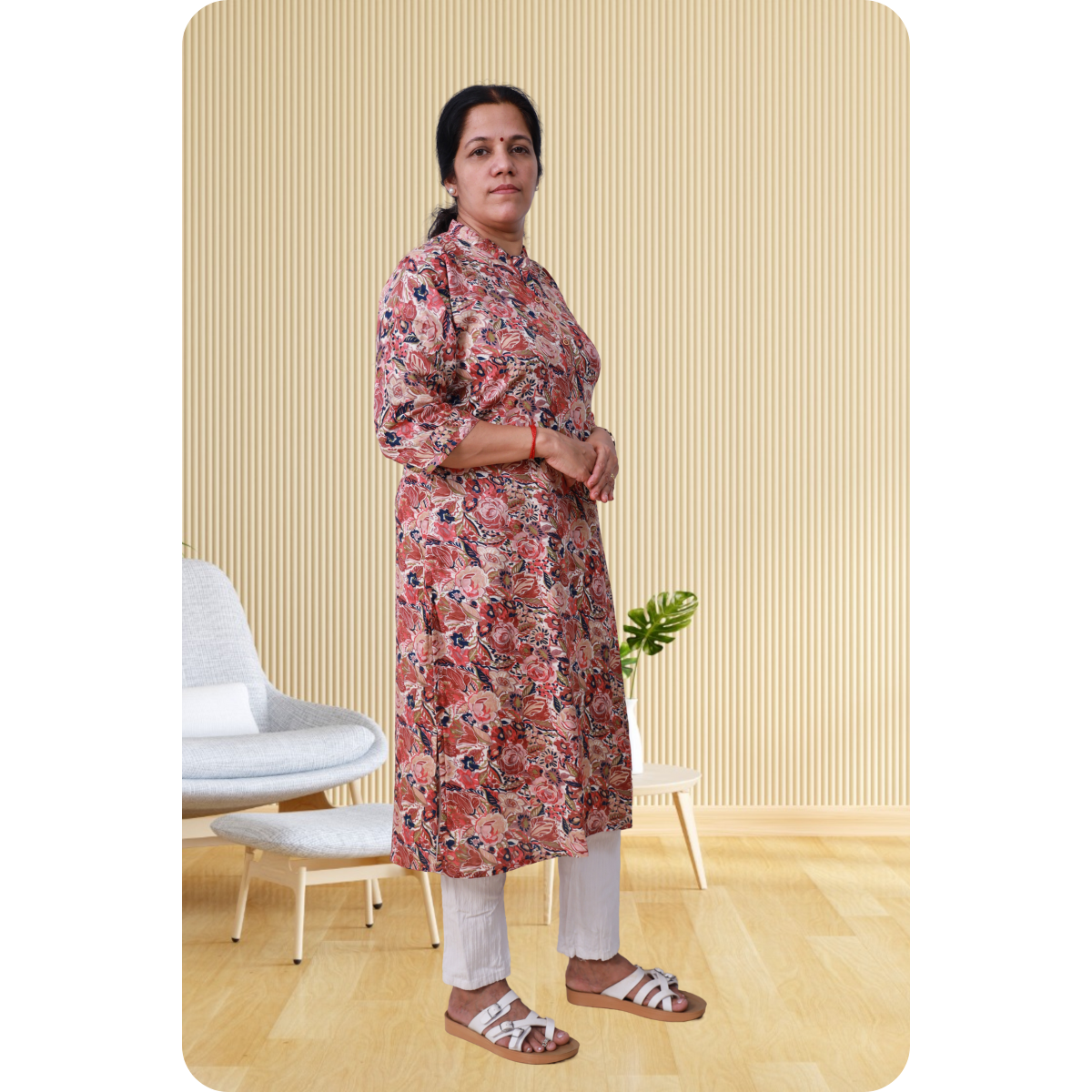 Jasmine Side Slited Peach Shaded Top Jasmine Side Slited Peach Shaded Top