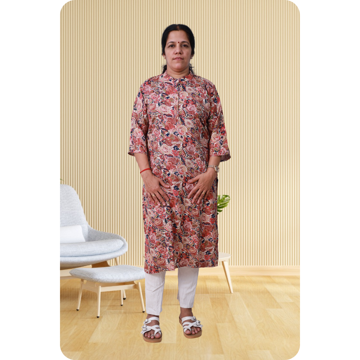 Jasmine Side Slited Peach Shaded Top Jasmine Side Slited Peach Shaded Top