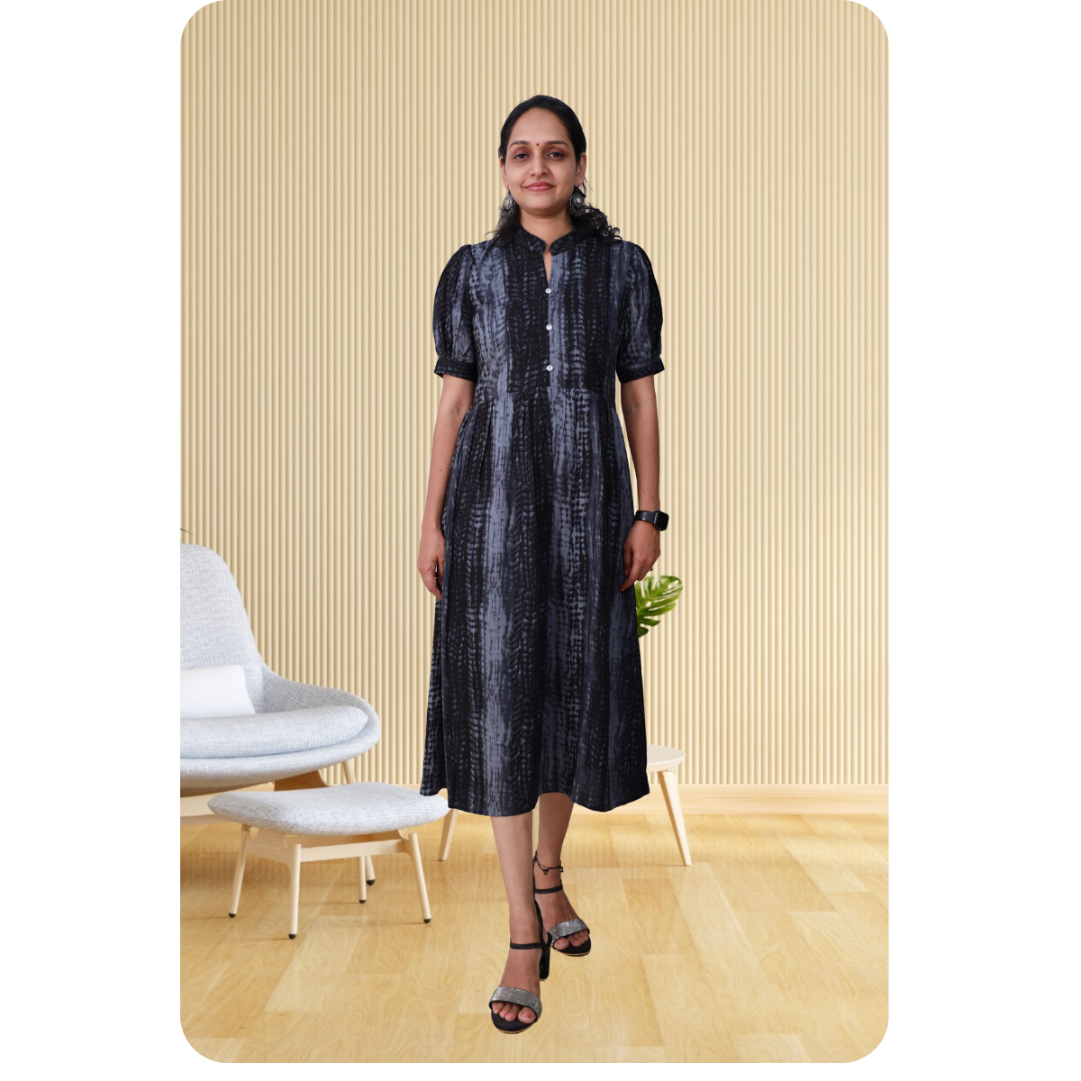 Esther discharge rayon Black dress Esther discharge rayon Black dress