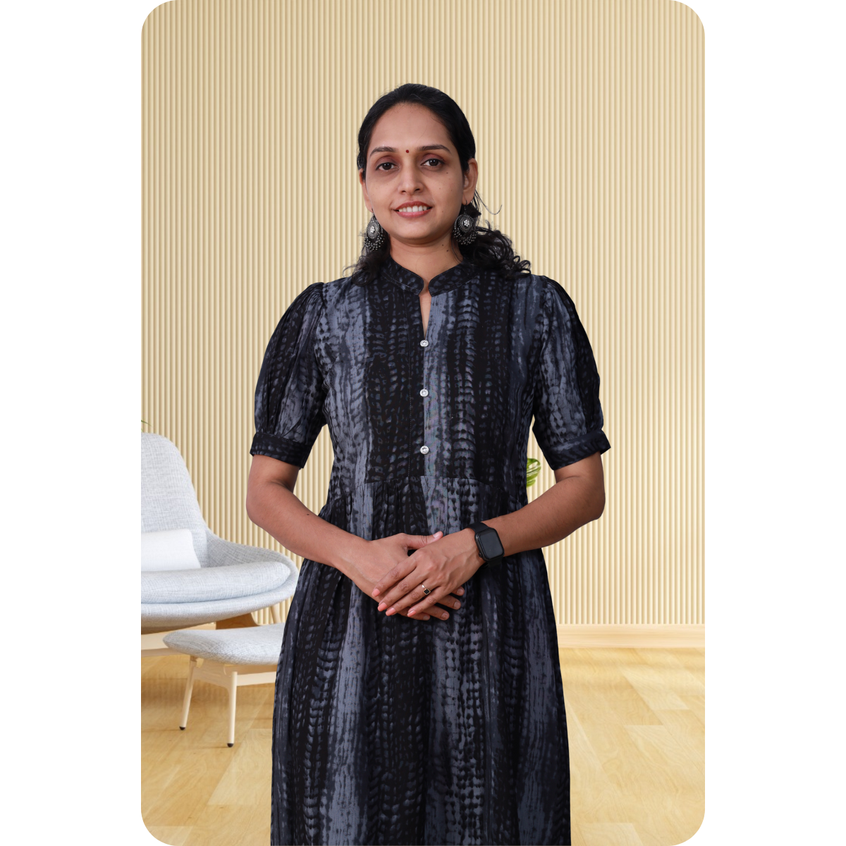 Esther discharge rayon Black dress Esther discharge rayon Black dress