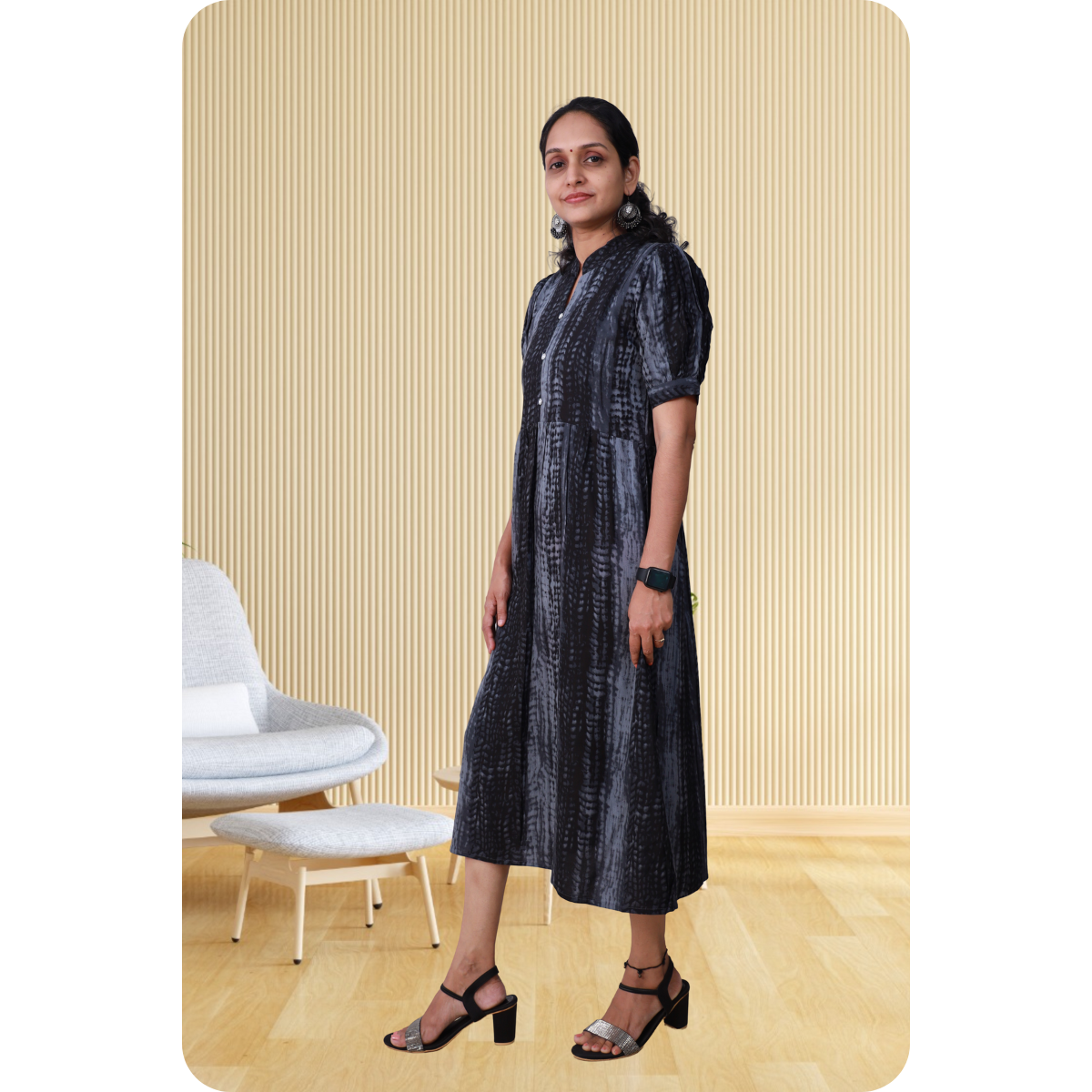 Esther discharge rayon Black dress Esther discharge rayon Black dress