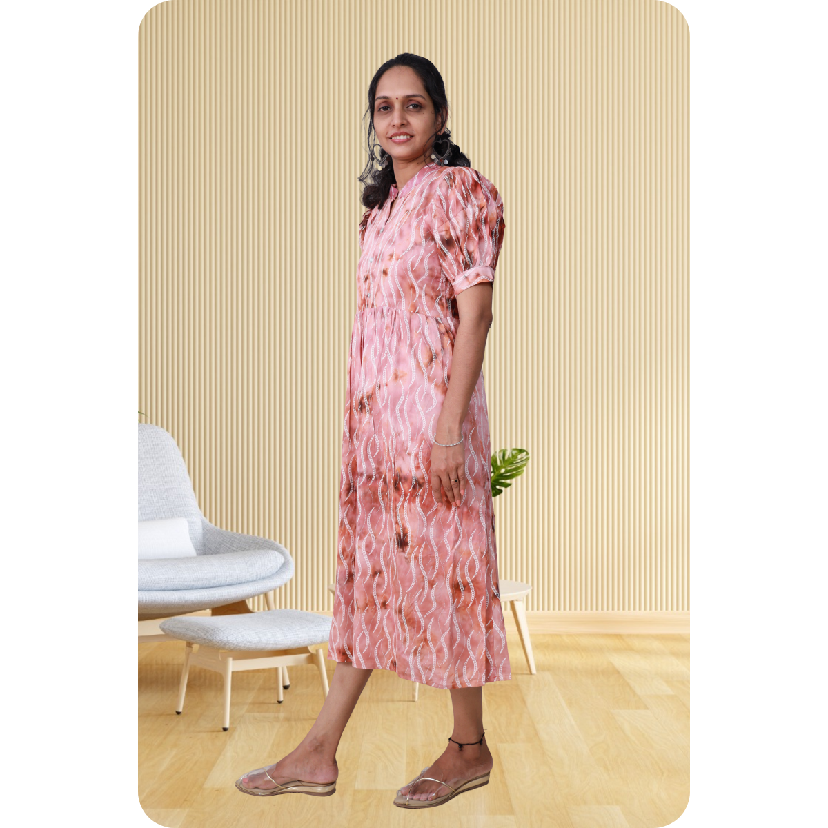 Esther discharge rayon peach dress Esther discharge rayon peach dress