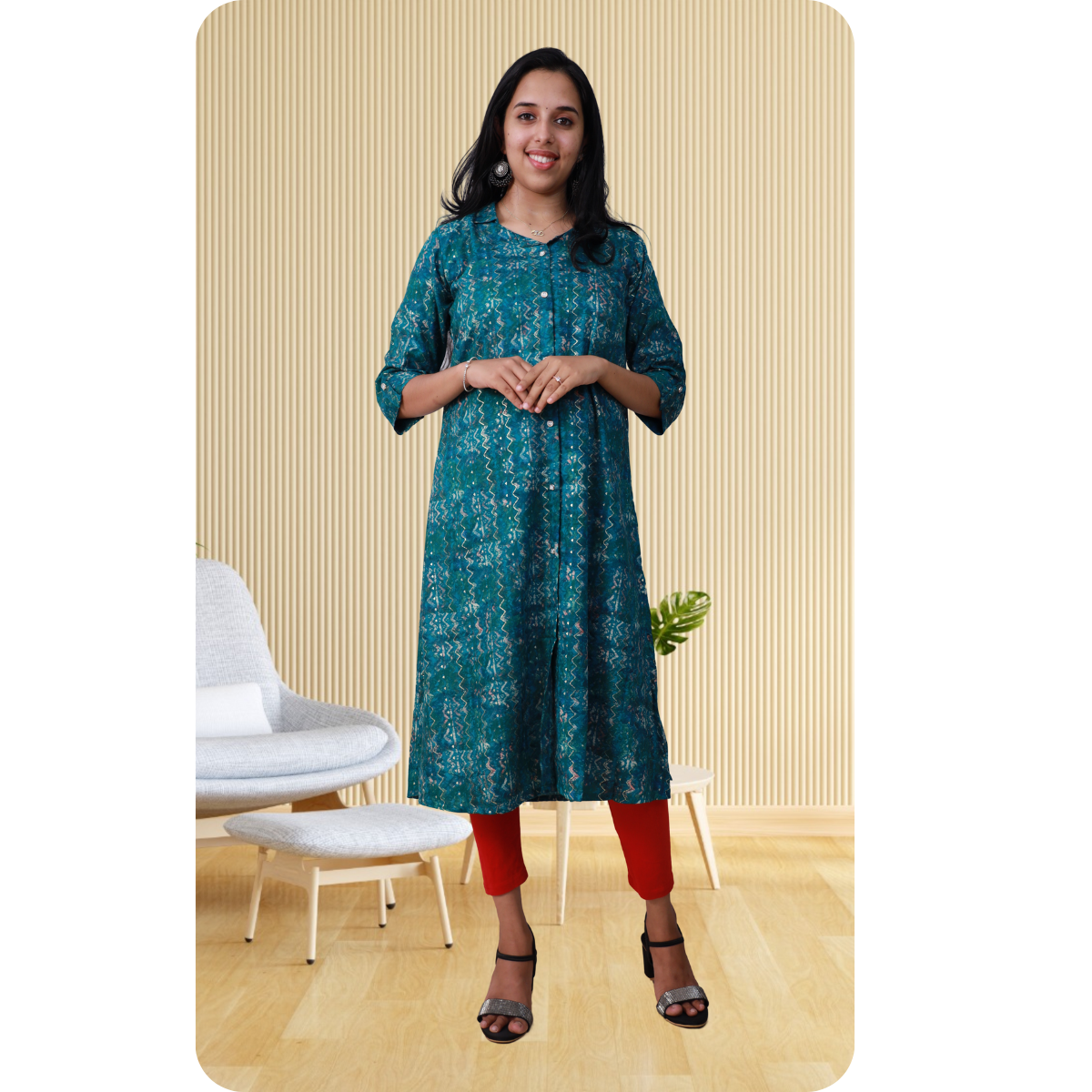 Zahari A Line top Blue Zahari A Line top Blue