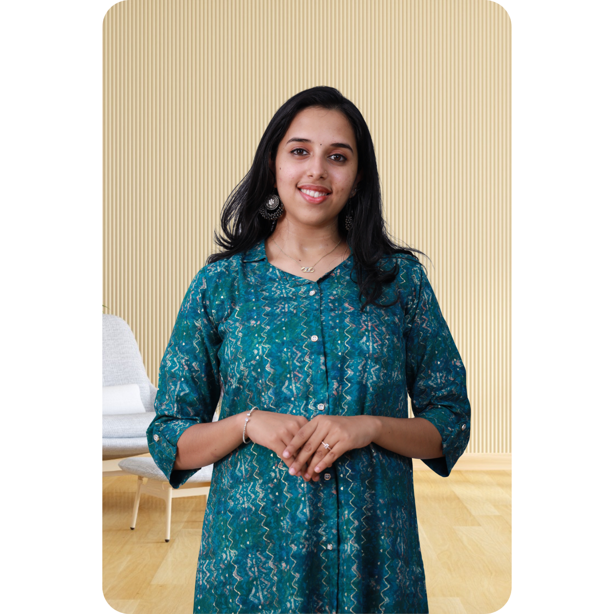 Zahari A Line top Blue Zahari A Line top Blue