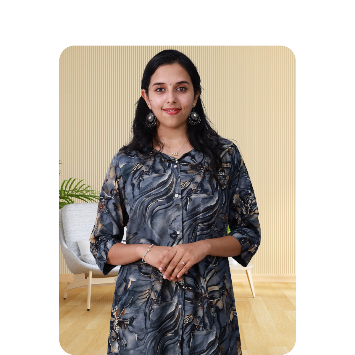 Zahari A Line top grey printed Zahari A Line top grey printed