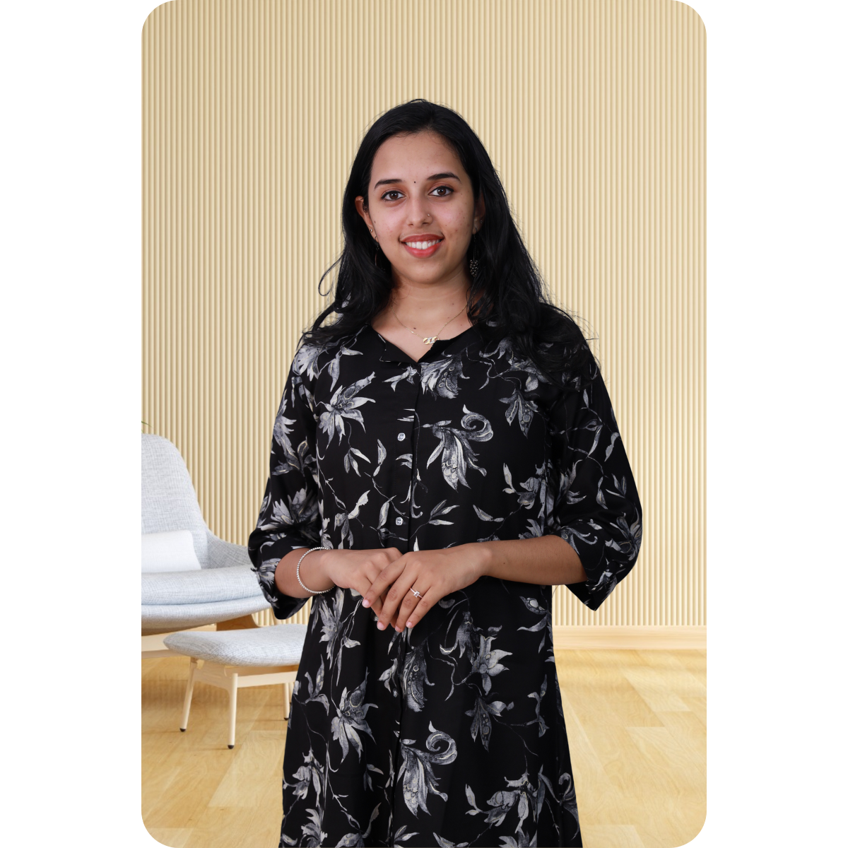 Zahari A Line top black & white Zahari A Line top black & white