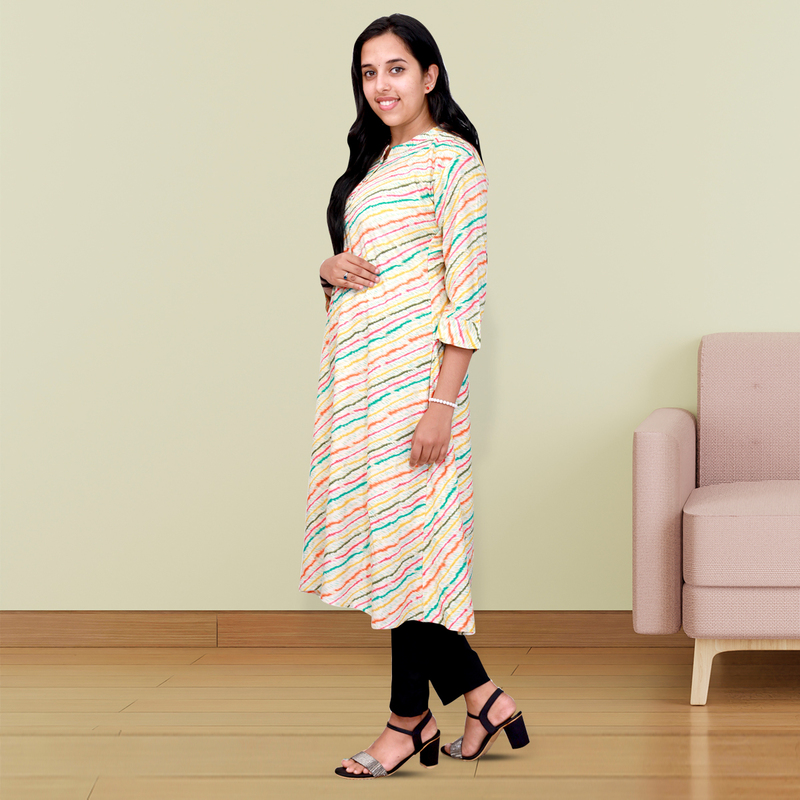 Zahari Striped Dress - Rainbow Stripes Zahari Striped Dress - Rainbow Stripes