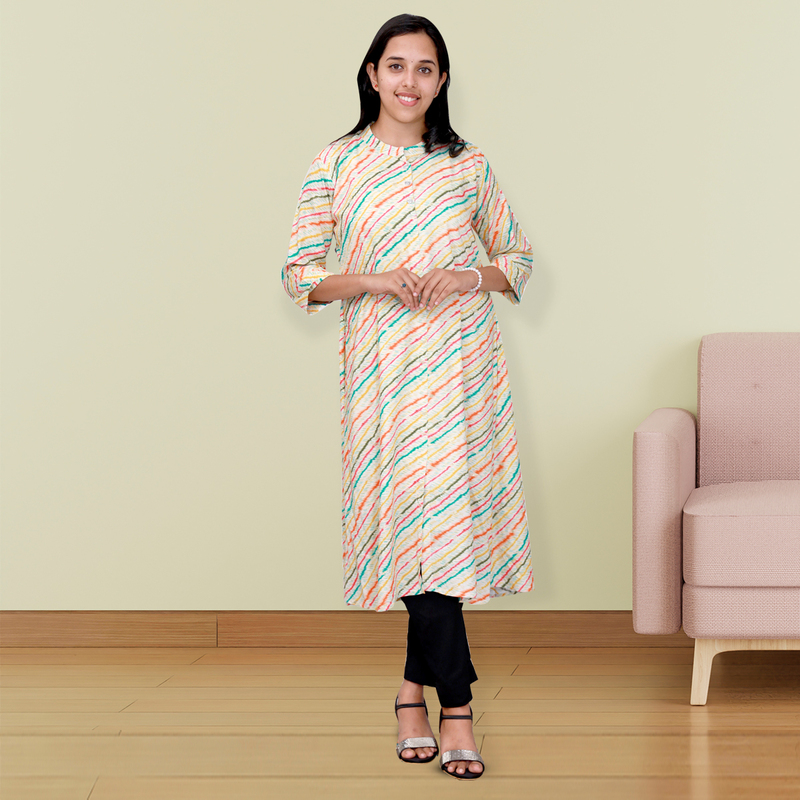 Zahari Striped Dress - Rainbow Stripes Zahari Striped Dress - Rainbow Stripes
