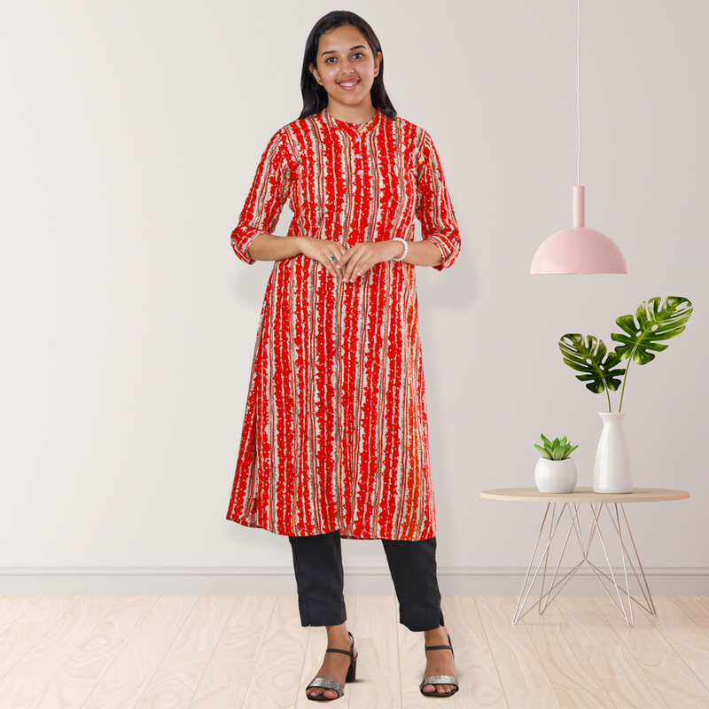Zahari Striped Dress - Fiery Red Zahari Striped Dress - Fiery Red