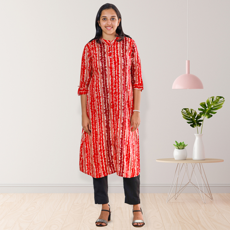 Zahari Striped Dress - Crimson Blaze Zahari Striped Dress - Crimson Blaze