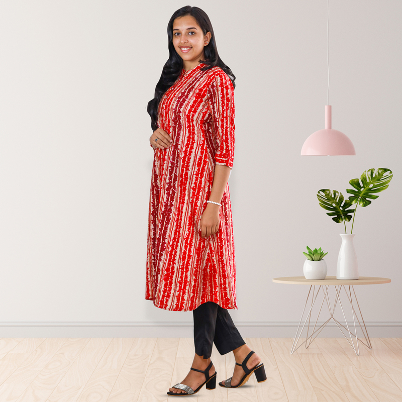 Zahari Striped Dress - Crimson Blaze Zahari Striped Dress - Crimson Blaze