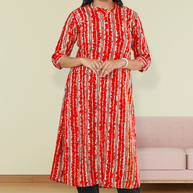 Zahari Striped Dress - Fiery Red Zahari Striped Dress - Fiery Red