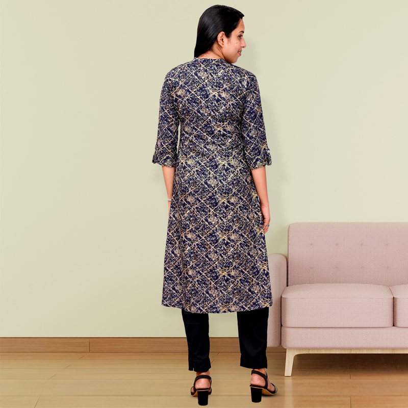 Zahari Textured Dress - Midnight Crisscross