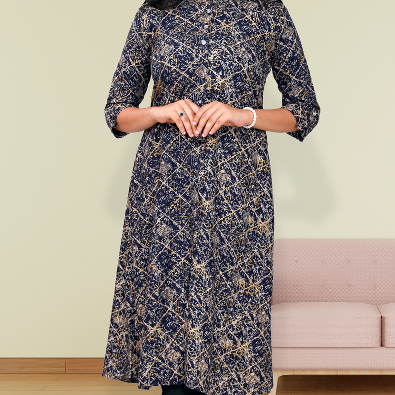 Zahari  Feeling Foil A Line  Top,- Midnight Crisscross